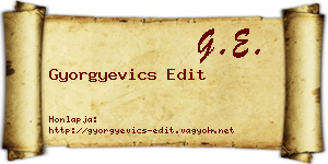 Gyorgyevics Edit névjegykártya